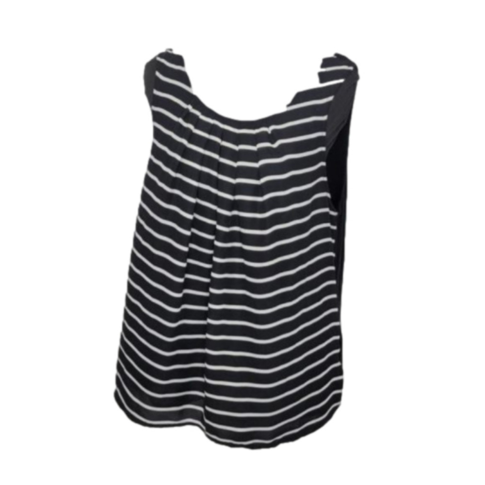 Elle Sleeveless Striped Tie Back Blouse Size L